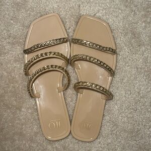 JLO women’s tan sandals, size 8